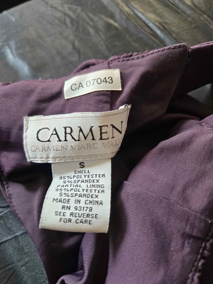 Carmen Marc Valvo Purple Sleeveless Maxi Dress Size S - photo 2