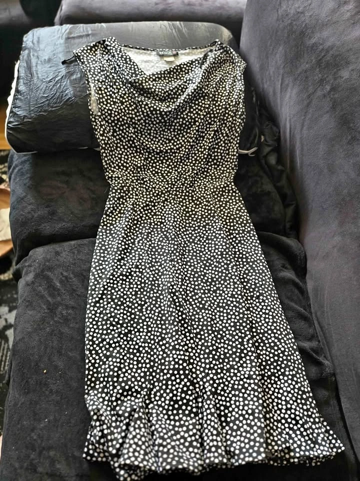 Stage II Polka Dot Cowl Neck Dress