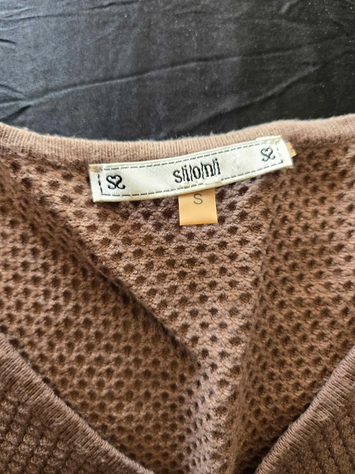 Shomli Size S Brown Textured Knit Sleeveless Dress - photo 2