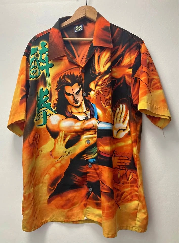 VINTAGE 2000s R2 Randy River Anime Button Shirt Y2K