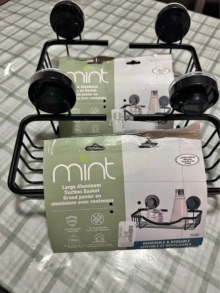 Mint Large Aluminum Suction Basket