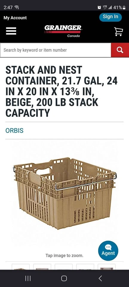 Stack and Nest Container 21.7 Gal (20 available) $10 each