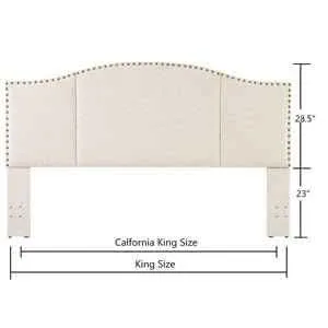 24KF King/Cal King Headboard w/ Brass Nail Heads NEW image indicator(2)