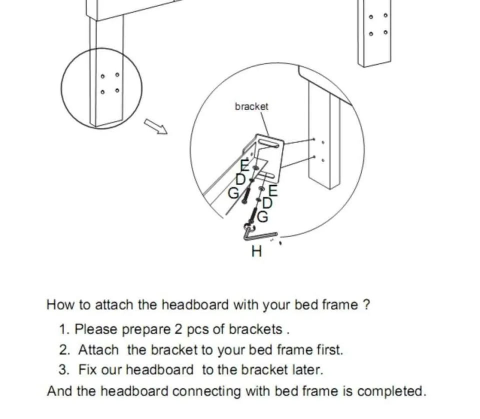 24KF King/Cal King Headboard w/ Brass Nail Heads NEW image indicator(7)