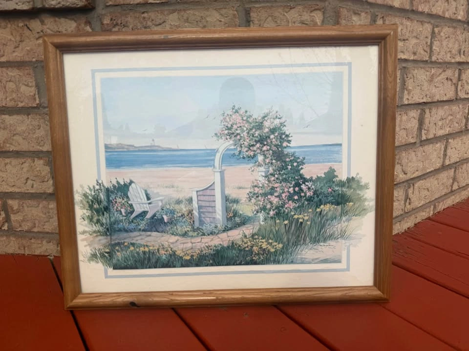 Framed Coastal Garden Wall Art – Beach Cottage Decor - photo 2