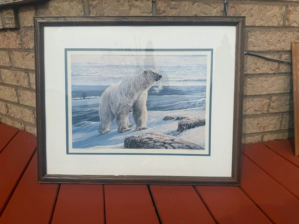Framed Polar Bear Wildlife Art Print – Large Wall Decor - photo 2