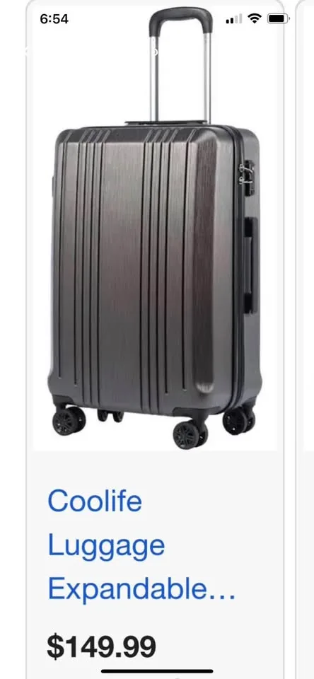 NEW- COOLIFE LUGGAGE EXPANDABLE 28IN GREY image indicator(4)