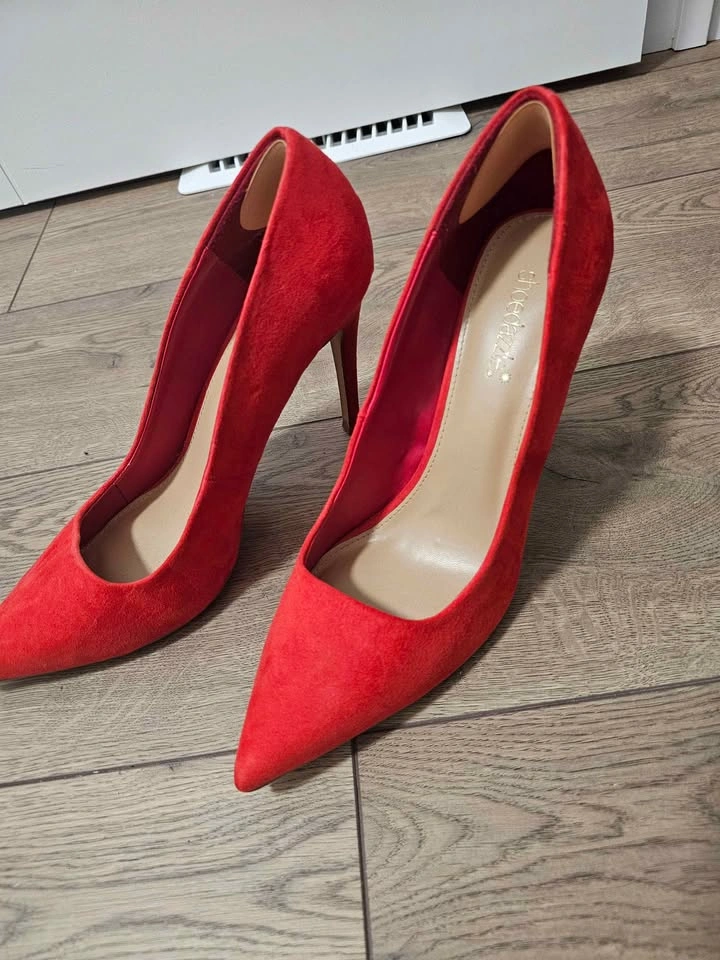 Shoedazzle Red Suede Pointed Toe Pumps - photo 3