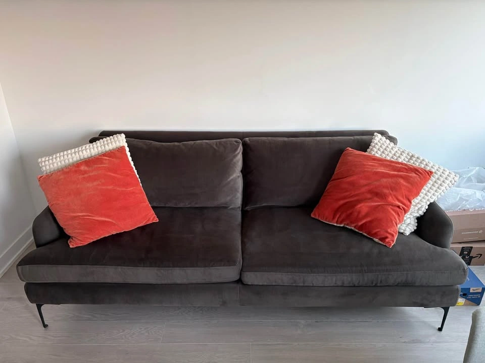 GlucksteinHome Monroe 3-Seater Sofa – Dark Grey - photo 2