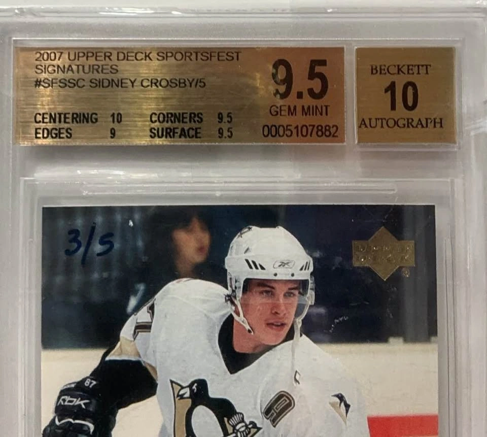 2007 Upper Deck Sportsfest Sidney Crosby Auto 3/5 Graded 9.5 - photo 2