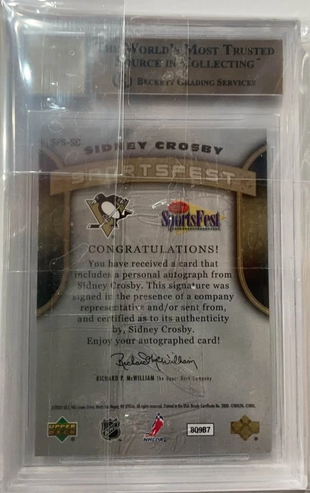 2007 Upper Deck Sportsfest Sidney Crosby Auto 3/5 Graded 9.5 - photo 4