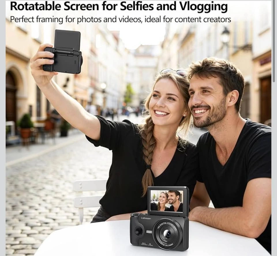 4K Digital Camera 64MP Autofocus 3.0'' 180° Flip Screen Portable - photo 2