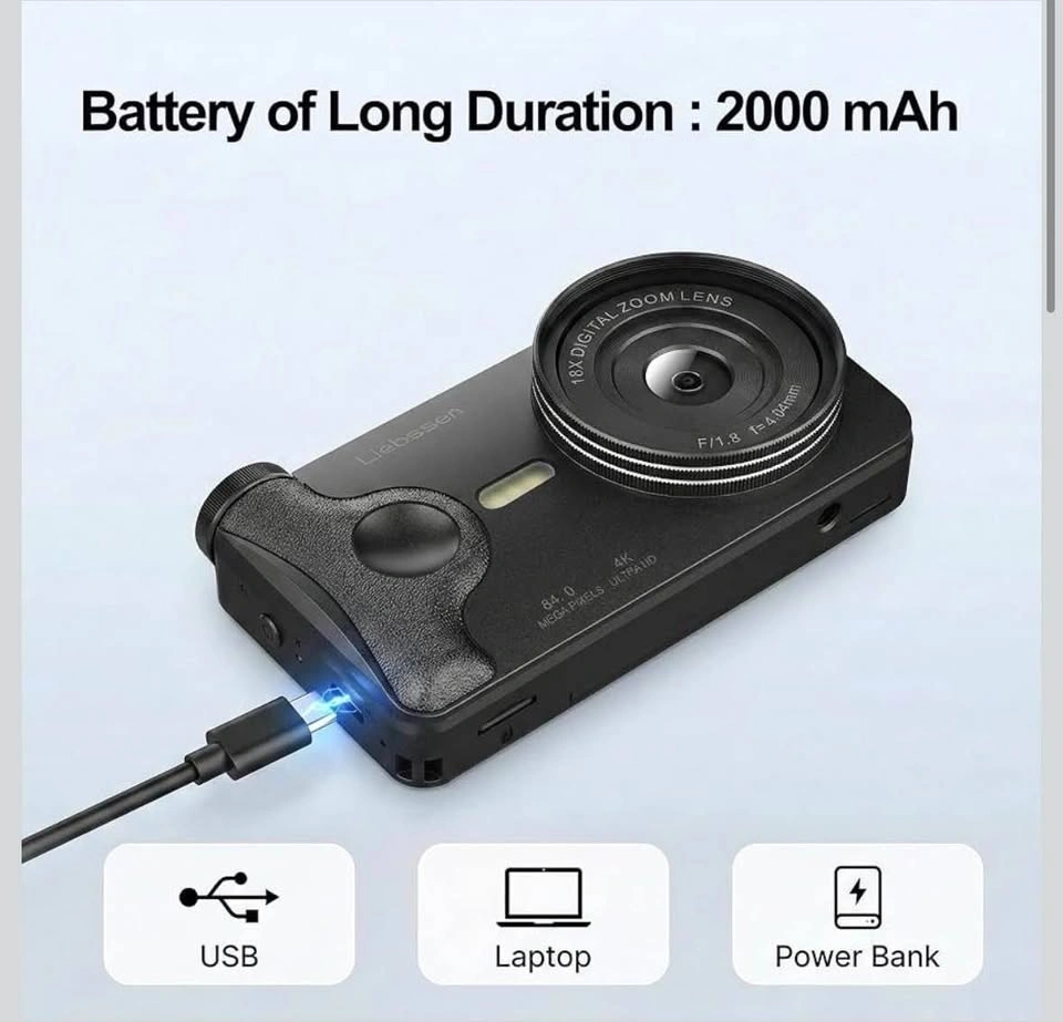 4K Digital Camera 64MP Autofocus 3.0'' 180° Flip Screen Portable - photo 3