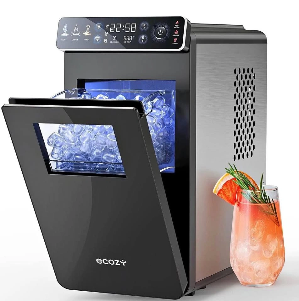 ecozy Ice Makers Countertop with Full-Color Panel & Timer