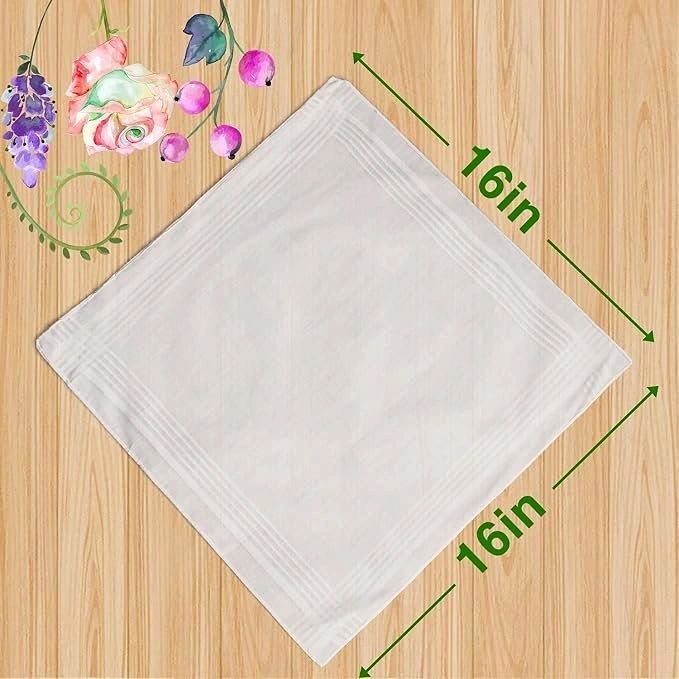 100% COTTON Hankerchiefs - 4pc
