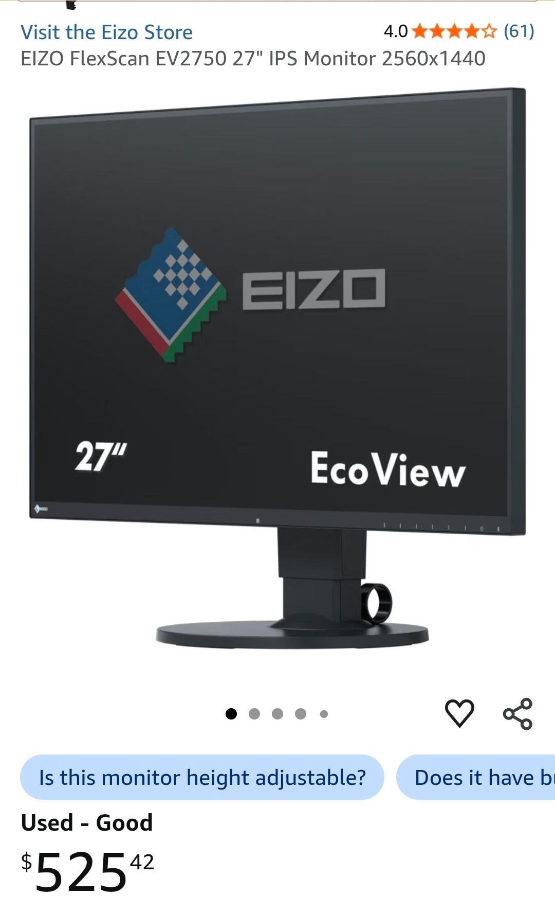 Eizo ev2750 monitor