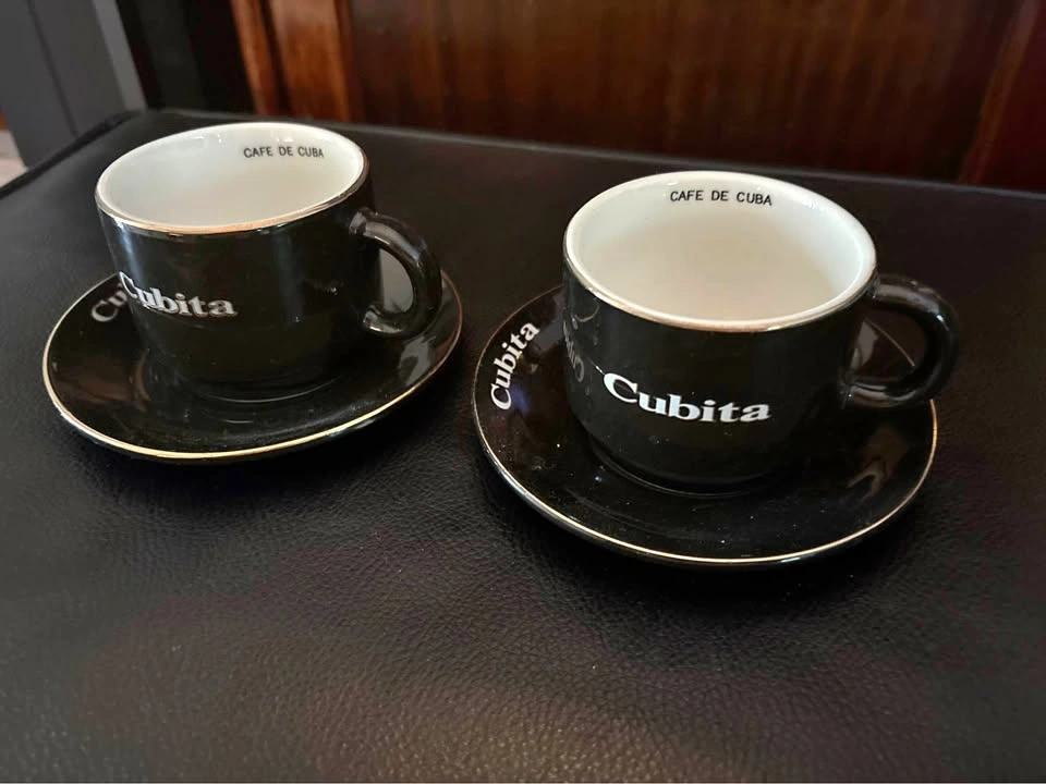 Cubita Café de Cuba Coffee Espresso Cup & Saucer Set (Pair)