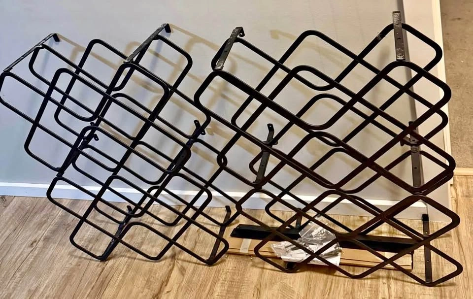 4 Black Rod Iron Wine Racks