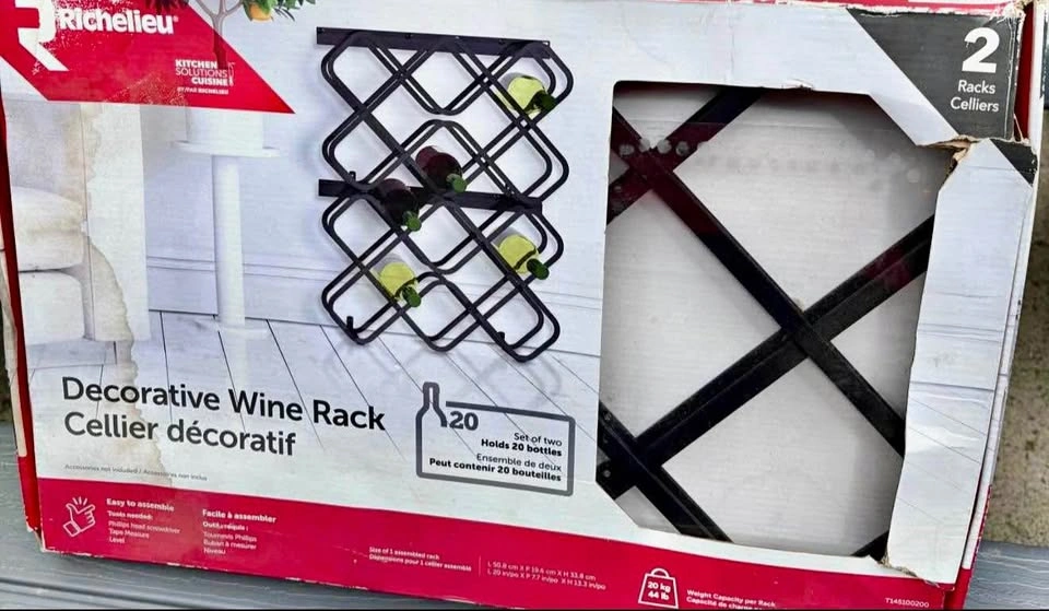 4 Black Rod Iron Wine Racks - photo 2