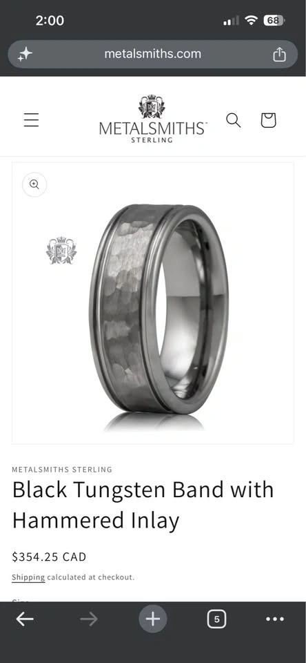 Size 11 Tungsten Ring - photo 4