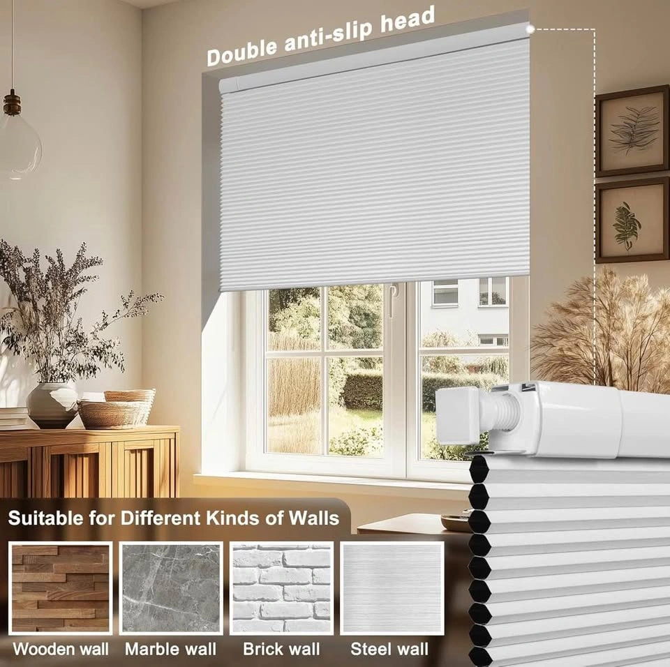 No Drill Blackout Cellular Shades, White, 37.5" W x 48" H - photo 2