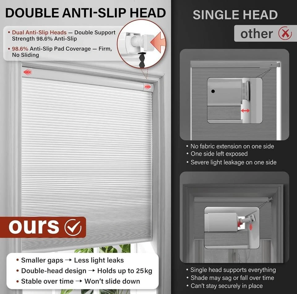 No Drill Blackout Cellular Shades, White, 37.5" W x 48" H - photo 3