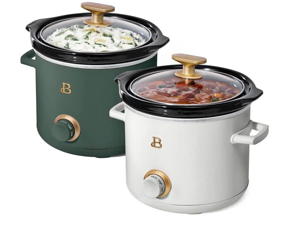 Beautiful 2 Pack Slow Cooker Crock Set- 2 Quart
