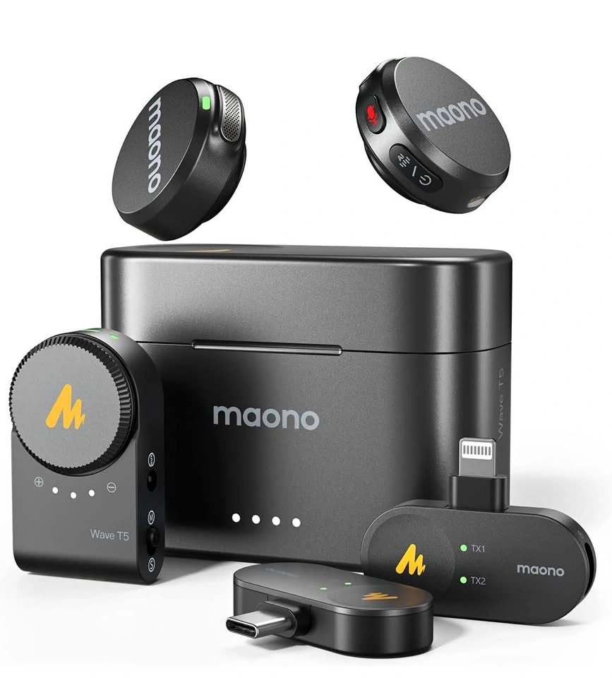 MAONO Wave T5 Wireless Lavalier Mini Microphone for iPhone