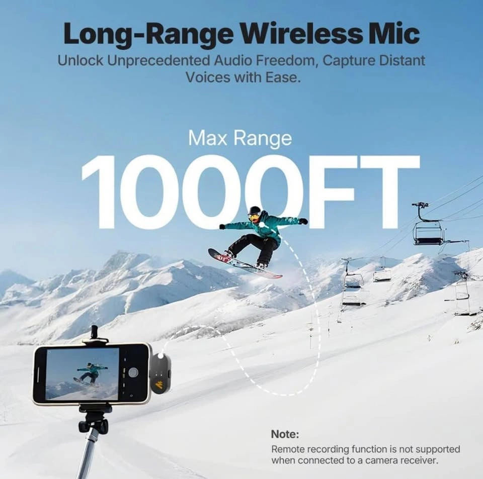 MAONO Wave T5 Wireless Lavalier Mini Microphone for iPhone - photo 5