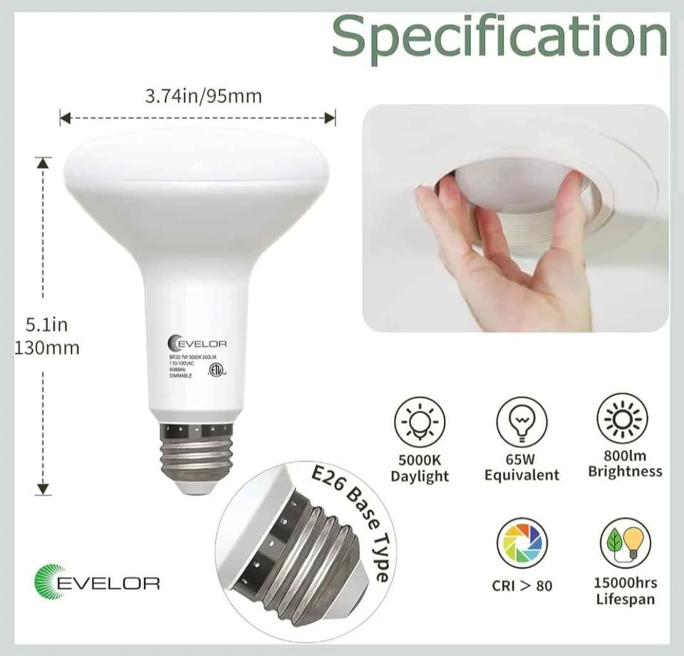 LED Flood Light Bulbs, 6 Pack, 5000K Daylight - photo 2
