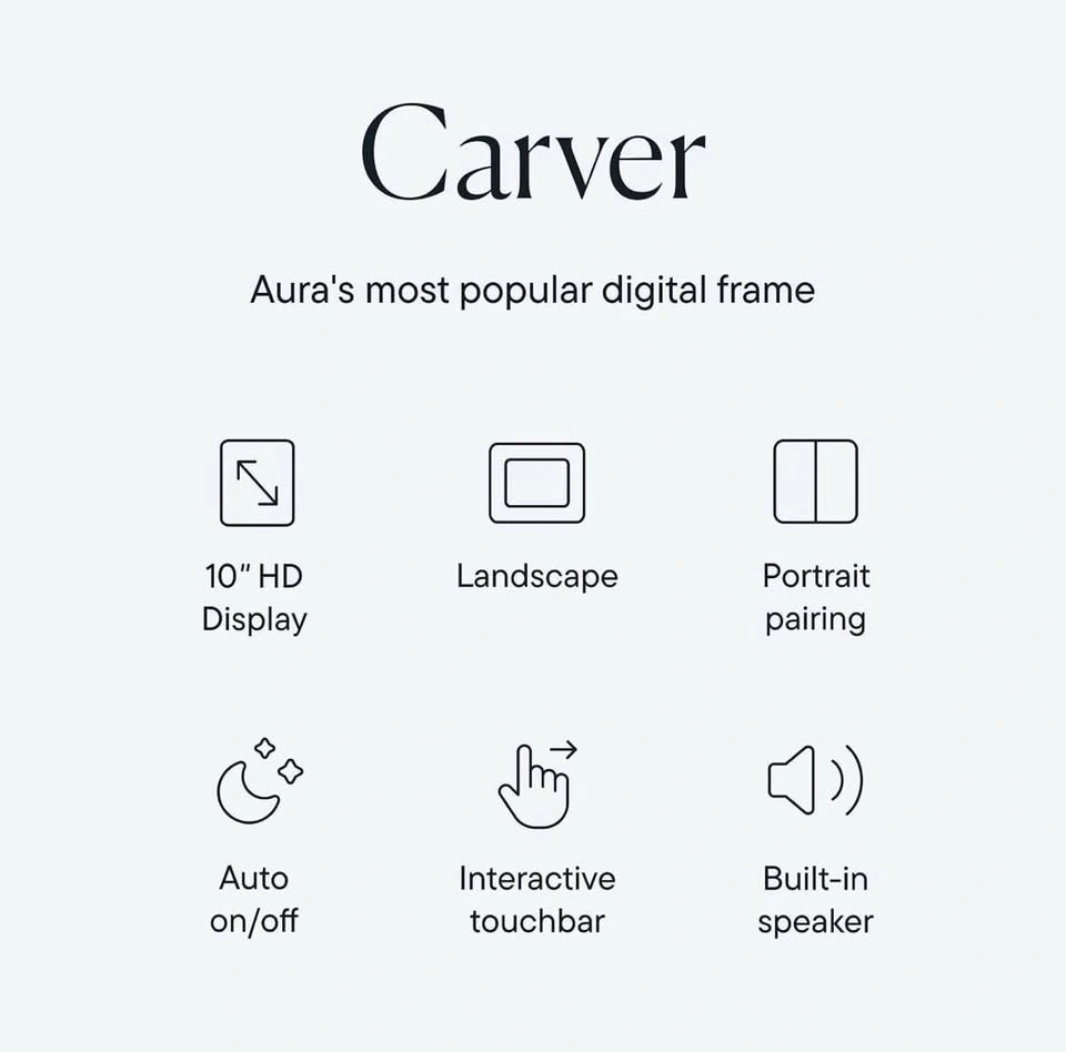 Aura Carver Digital Landscape Display AF900-Black - New Open Box - photo 3