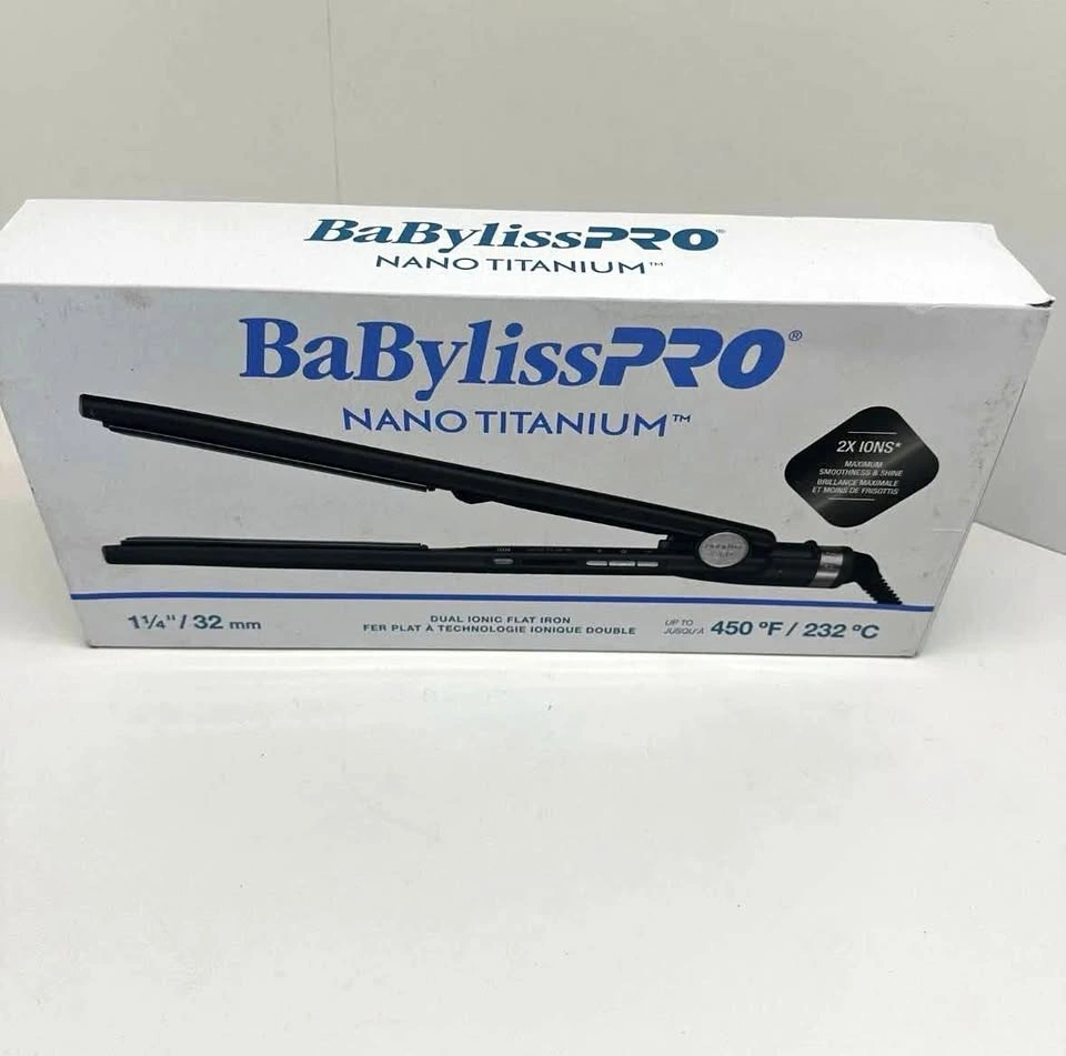 BABYLISS PRO NANO TITANIUM 1-1/4" DUAL IONIC FLAT IRON