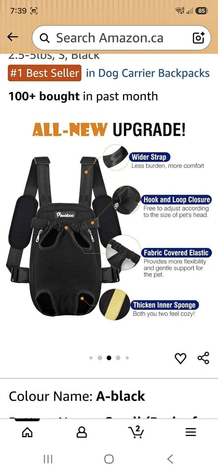Pet backpack