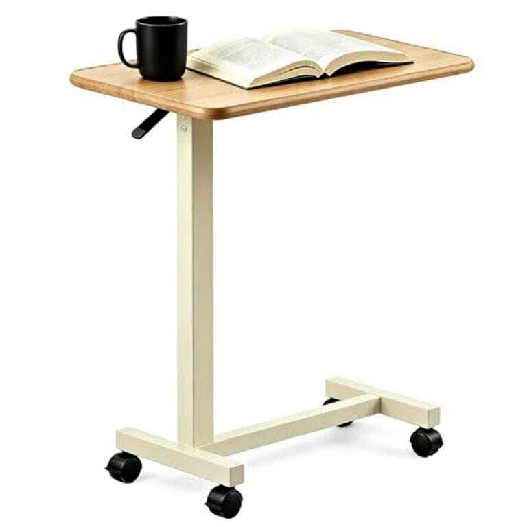Adjustable Height Mobile Overbed Side Table