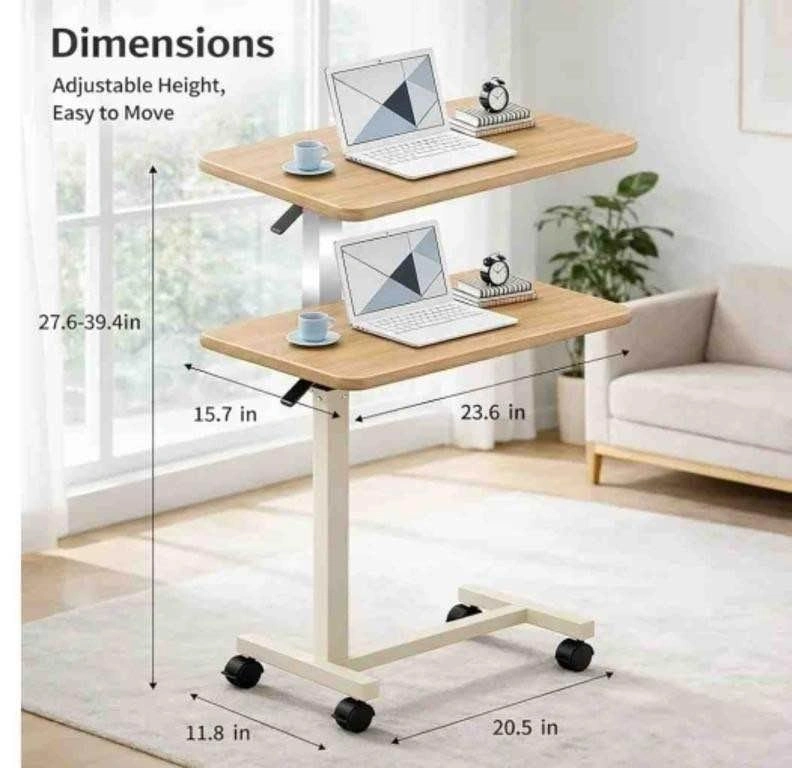 Adjustable Height Mobile Overbed Side Table - photo 2