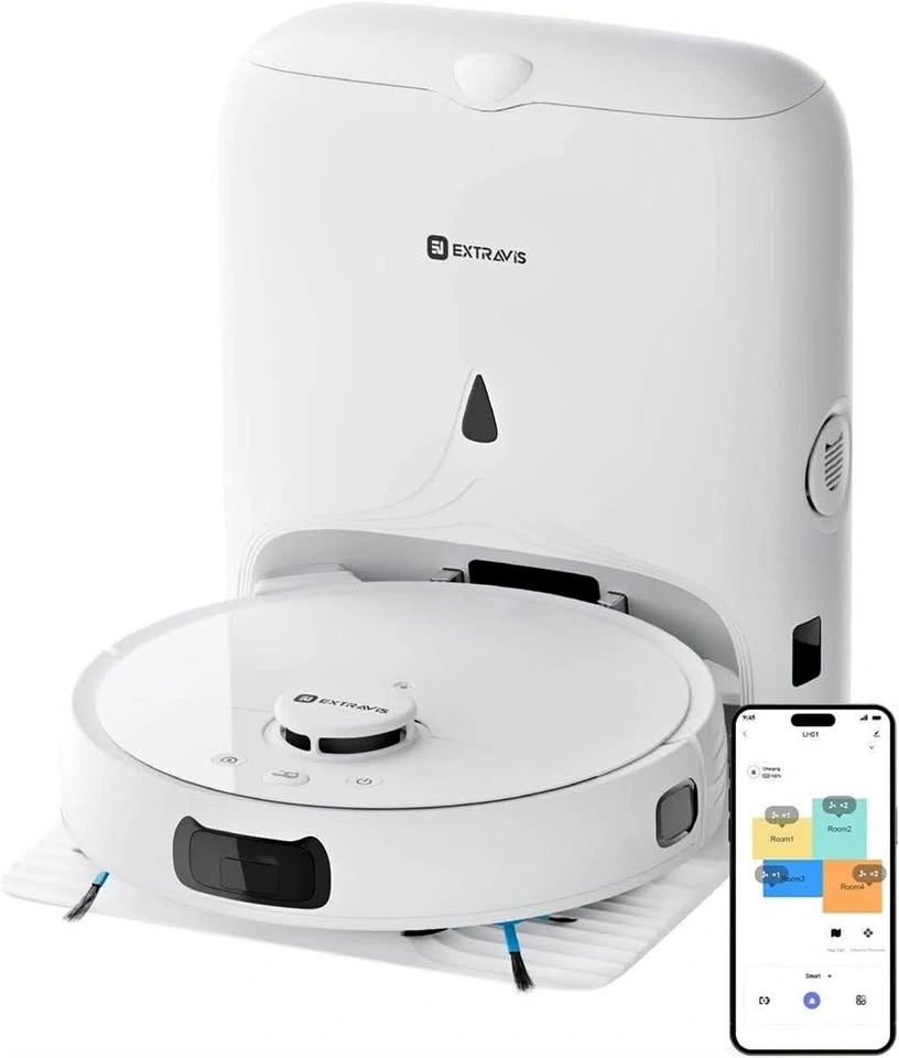 EXTRAVIS Robot Vacuum with Self-Emptying Base