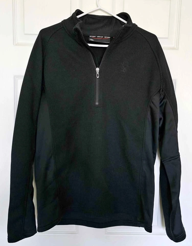 Spyder Men's 1/4 Zip Fleece Pullover Sweater Jacket - Size Large