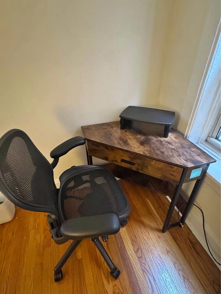 Rustic Corner Computer Desk with Storage Drawer