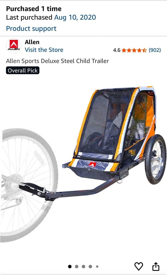 Allen Sports Deluxe Steel One Child Bicycle Trailer
