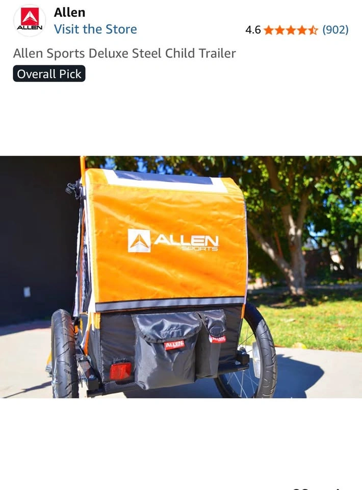 Allen Sports Deluxe Steel One Child Bicycle Trailer - photo 2
