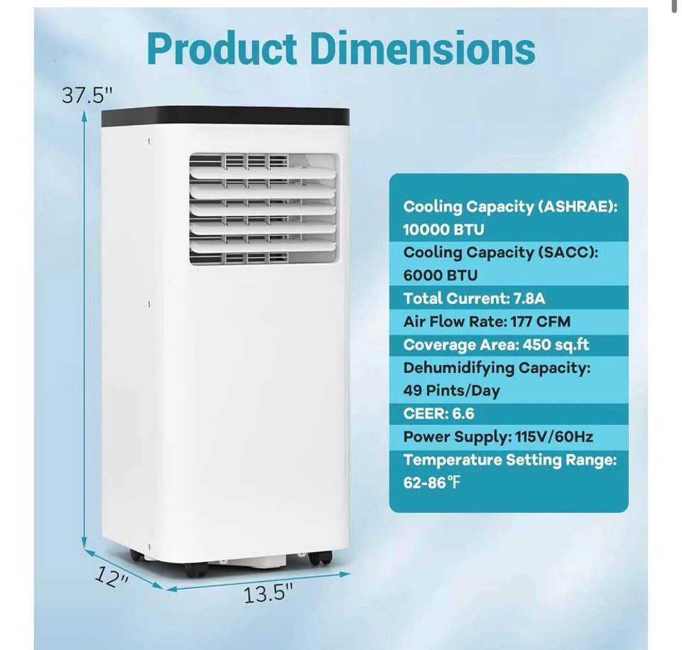 COSTWAY 10,000 BTU Portable Air Conditioner – Like New - photo 5