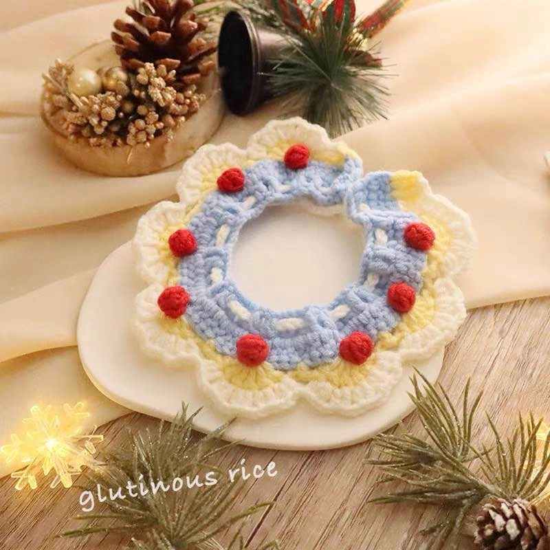 Cute Crochet Cat/Dog Collar – Green or Blue – L size $5 Each - photo 3
