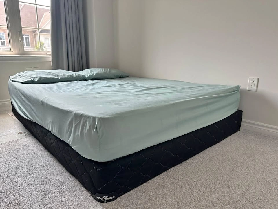 Queen Size Spring Mattress + Box Spring with Frame