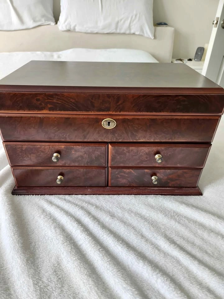 Bombay Wooden Jewelry Box with Drawers