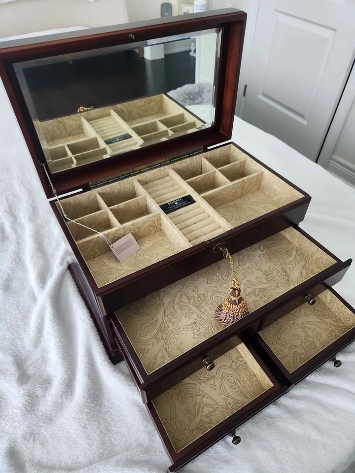 Bombay Wooden Jewelry Box with Drawers - photo 3