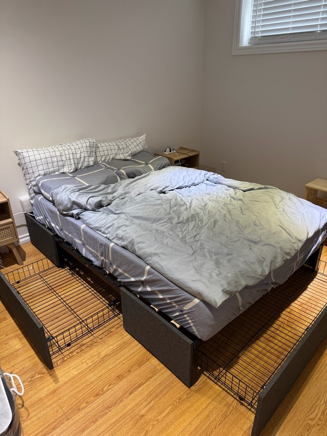 Double/Full Bed Frame with Storage - photo 2