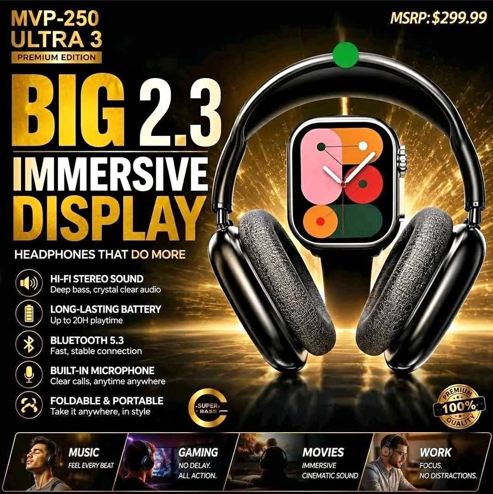 Ultra 3 Premium Edition Smart Watch and Headphones Set - photo 2