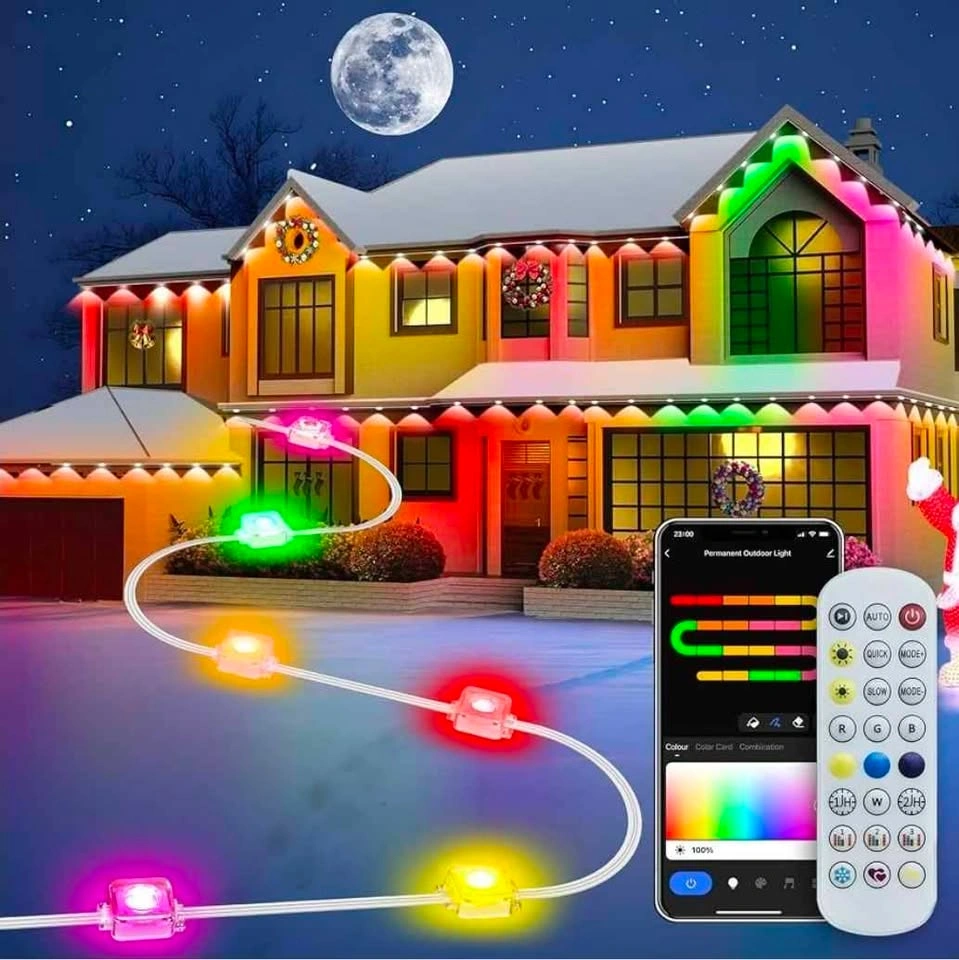 100ft Smart RGB+IC Permanent Outdoor Holiday Track Lights - photo 4