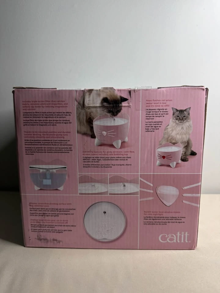 Catit Flower Cat Water Fountain – Pink – Brand New Open Box - photo 3