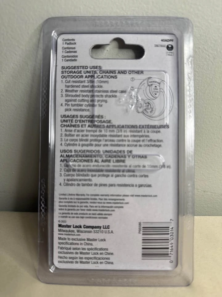 Master Lock 40DPF Weather Resistant Padlock – Brand New - photo 3